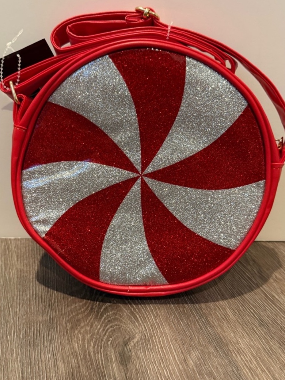 Glitter Peppermint Swirl Crossbody Bag